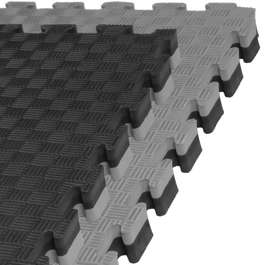 Mata PRO 4 cm — zbliżenie na połączenie mat w układzie szaro-czarnym